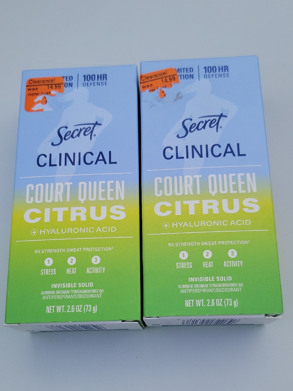 Secret Clinical Court Queen Citrus Antiperspirant Deodorant - Bundle